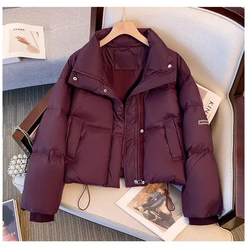 Sli ort Puffer Jaet femmes coton vers le bas manteau col montant pain singe vêtements de sortie d'hiver Thiened Long Sve couleur