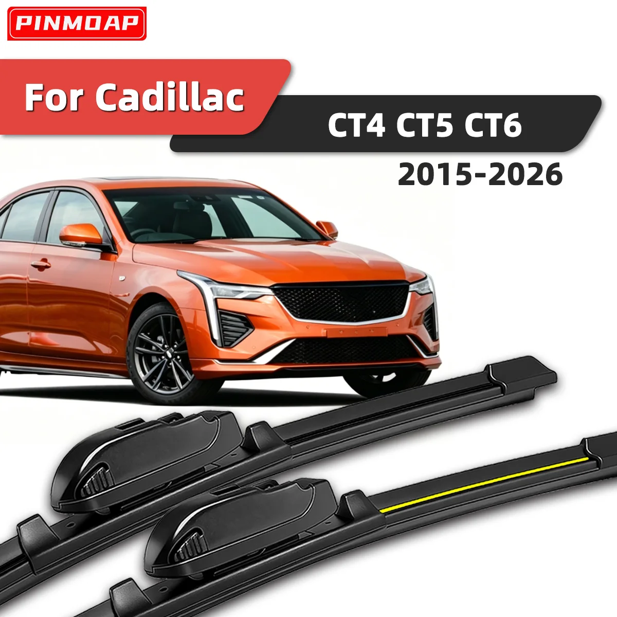 

2PCS Front Windshield Wiper Suitable For Cadillac CT4 CT5 CT6 2015-2026 Front Windshield Silent Wiper Automotive Parts 2025 2024
