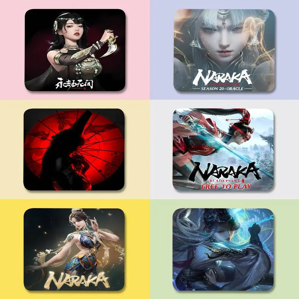Action Game N-NARAKA B-BLADEPOINTs Peripheral Rubber Mouse Pad Animation Two-dimensional Office Desktop Mat E-sports Game