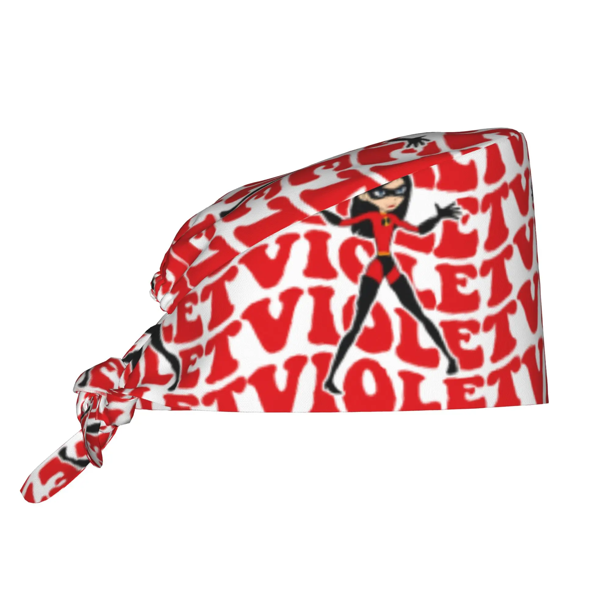 Gorro Quirúrgico VIOLET de Los Increíbles, Gorro de Enfermería con Diseño de Personajes de Dibujos Animados, para Hombres y Mujeres, Gorro de Médico de Película de Superhéroes y Anime