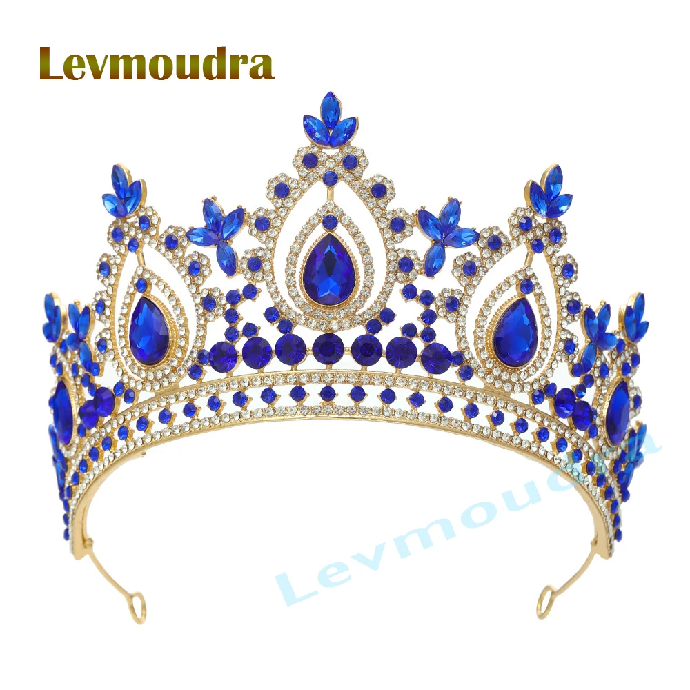 

Роскошные хрустальные тиары Levmoudra для женщин, диадема со стразами, корона для свадебной вечеринки, украшения для волос, аксессуары