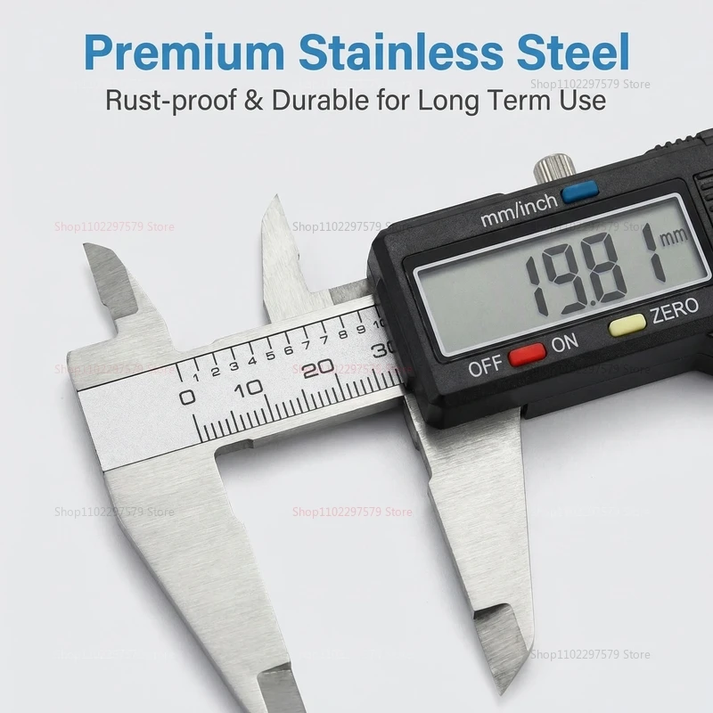 

Digital Stainless Steel Caliper 0-150mm Precision Measuring Tool for Engineering Metalworking with Protective Plastic Box