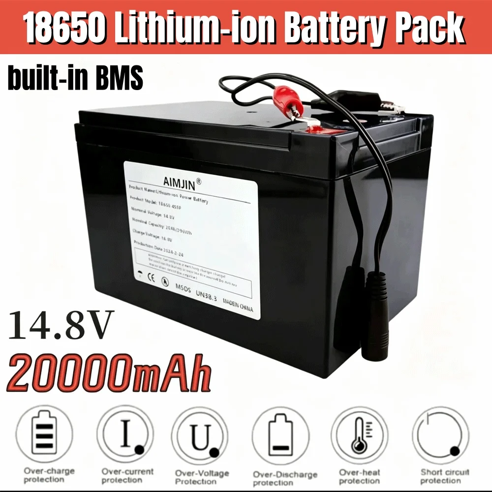 

4S5P 14.8V 20Ah 18650 Li-ion Battery Pack built-in BMS Suitable for 16.8V Equipment, High-power Inverter, Tourist Car Solar