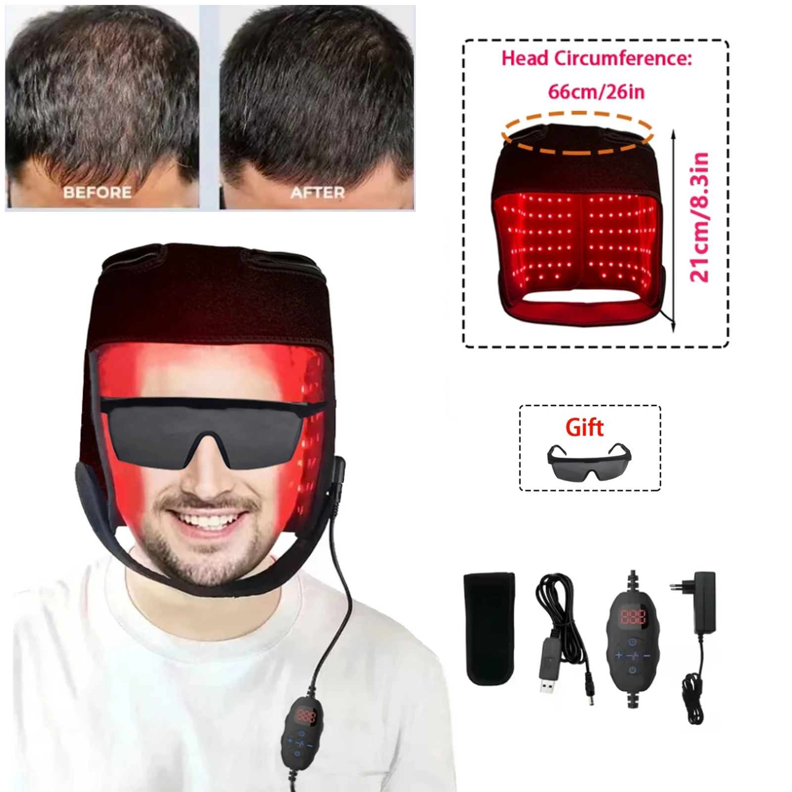 NEWEST Hair Growth Cap Head Massage Anti Hair Loss Relax Scalp Hair Regrowth 660nm 850nm Infrared Light Therapy 180 Leds Helmet