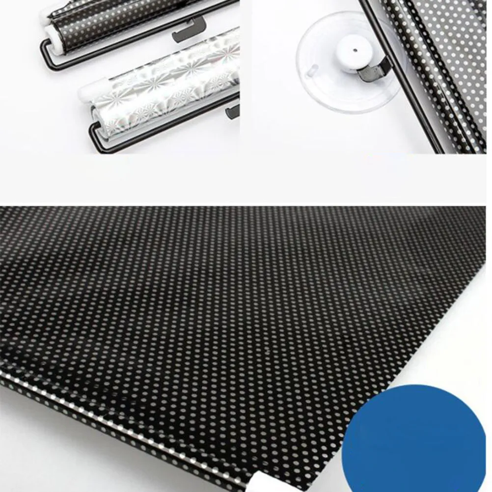 Portable Balcony Suction Cup Sunshade Curtain Lightweight Temporary Blinds Door Shade Black Mesh Dot 49.1x15.7in Privacy Sun