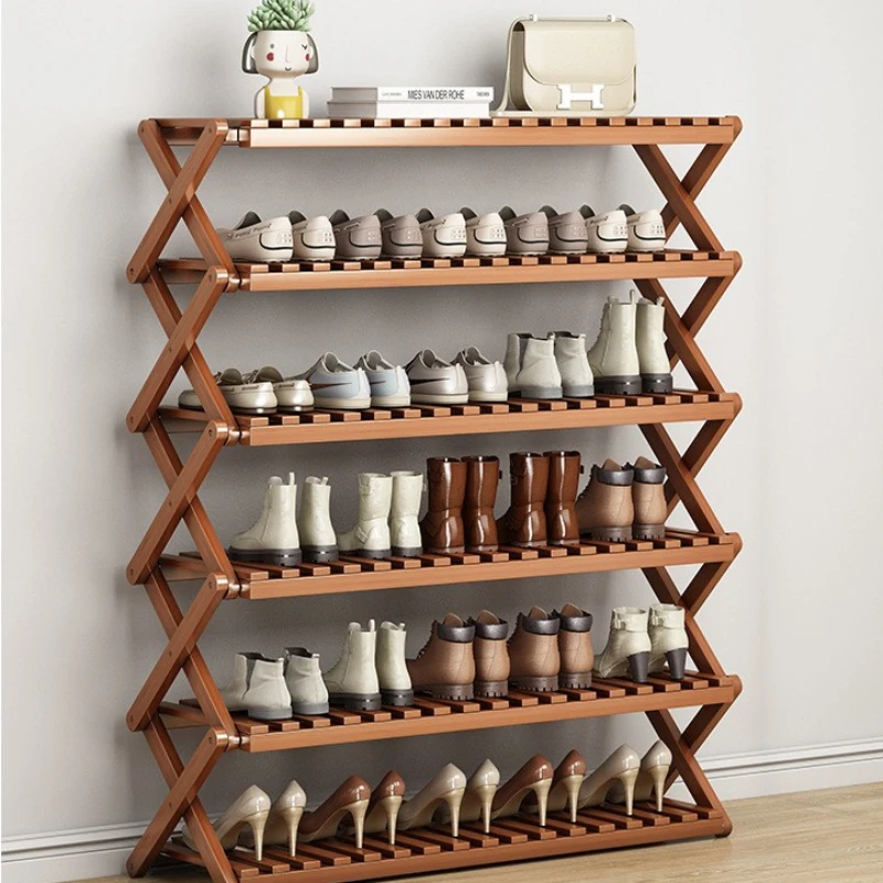 Portable Folding Shoe Rack, Required Space Saving Shoe Shelf for Dormitory Apartment Rental, Multi-Tier Shoe Organizer Storage