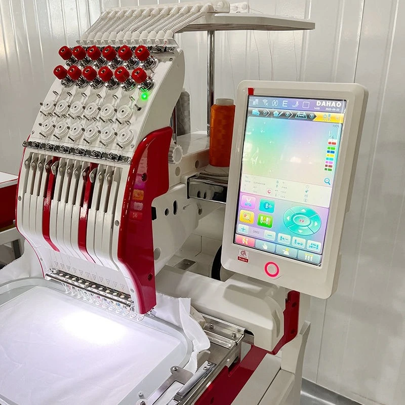 Single Head Embroidery Machine 15 Needles Commercial Computerized Sewing Machine Large Frame Custom T-Shirt Cap Hat Hoodie