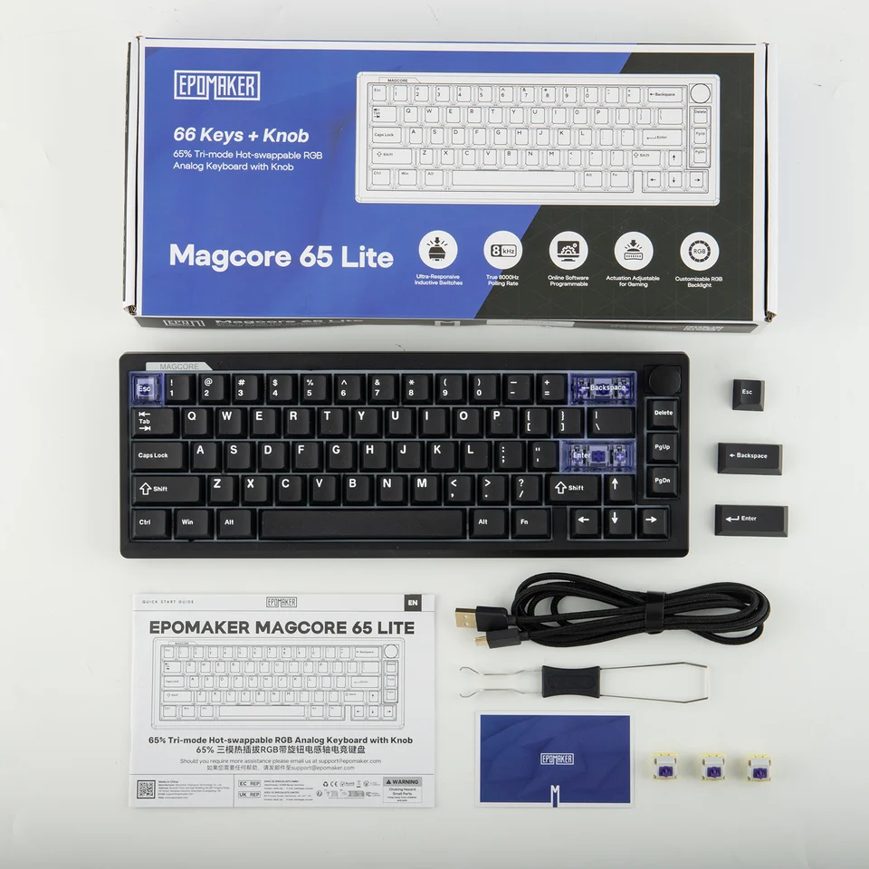 EPOMAKER Magcore65 Lite 65% US QWERTYレイアウト 有線/BT/2.4Ghz