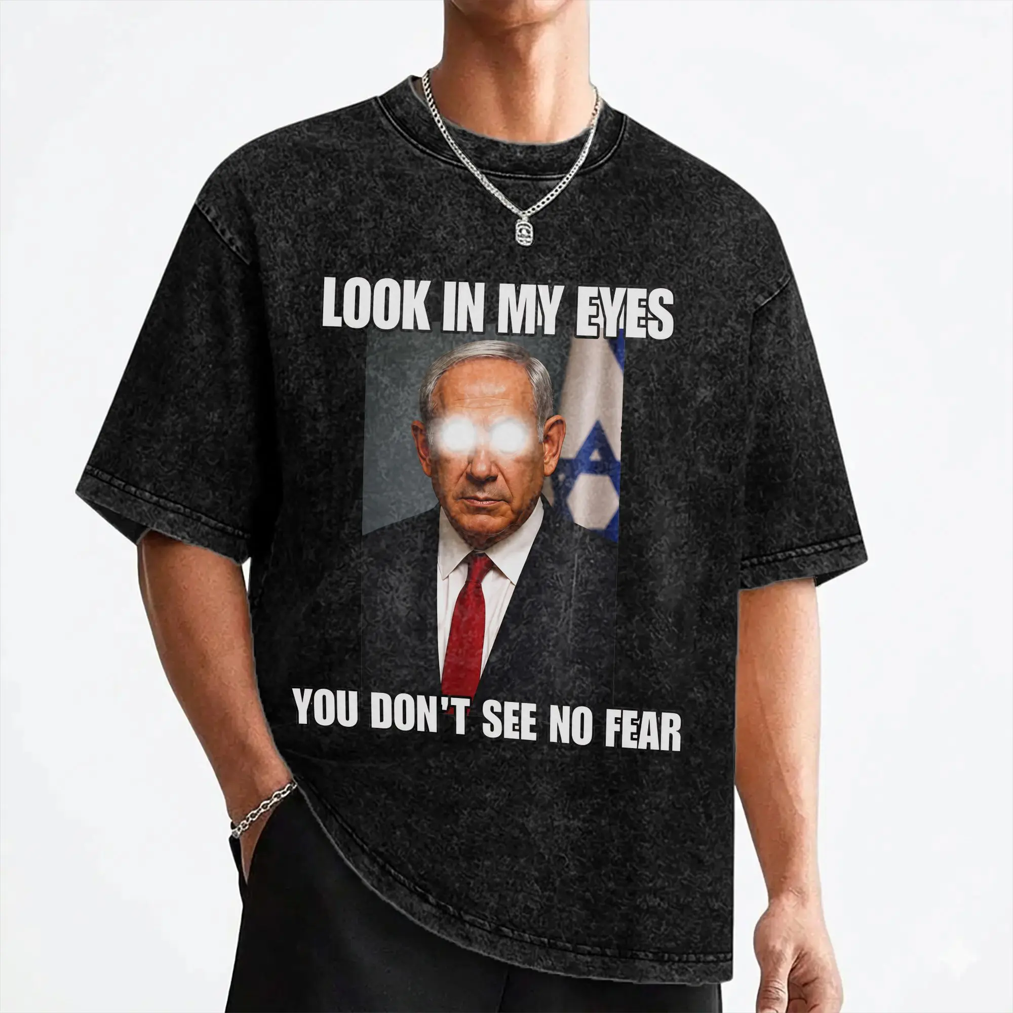 Benjamin Netanyahu T Shirts Washed Short Sleeve Oversize T-Shirt  Retro for Men Women Streetwear Summer Tops Tees