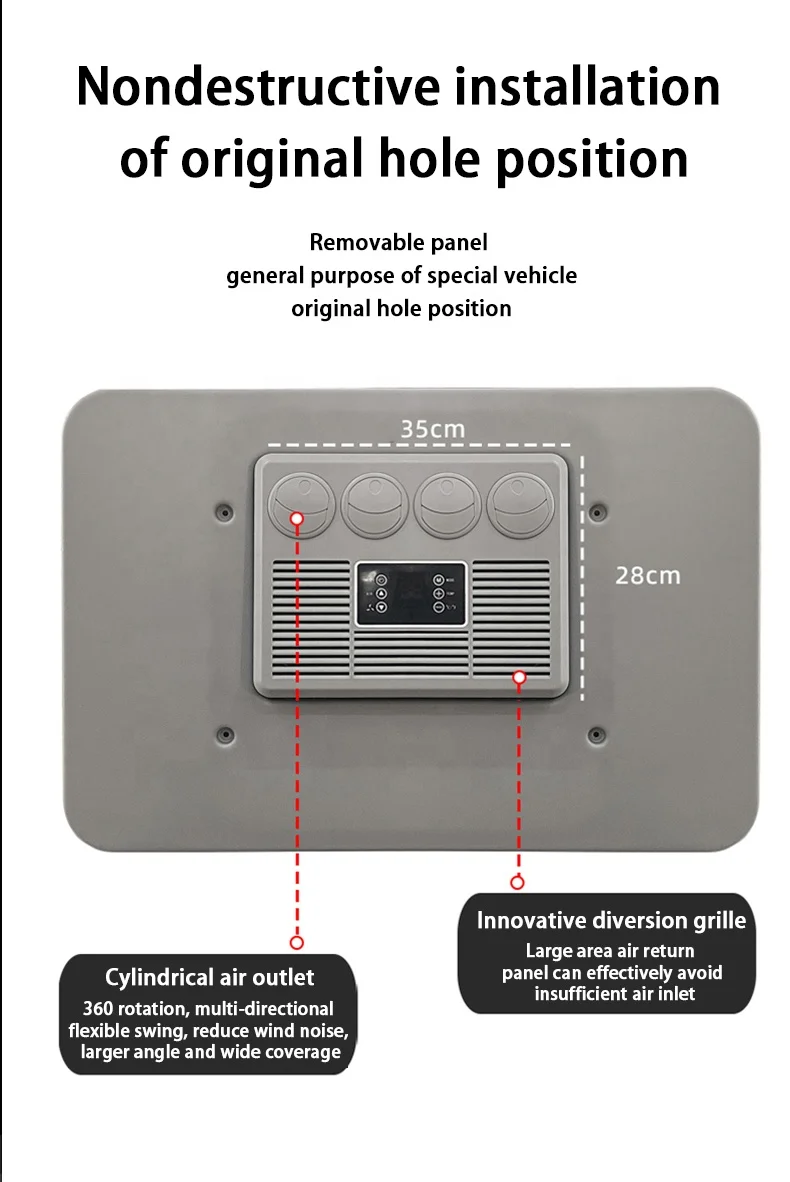 หลังคา Universal Driven Bus Rv รถบรรทุกรถขุดรถแทรกเตอร์ Motorhome Camper Air Conditioner 12v เครื่องปรับอากาศ