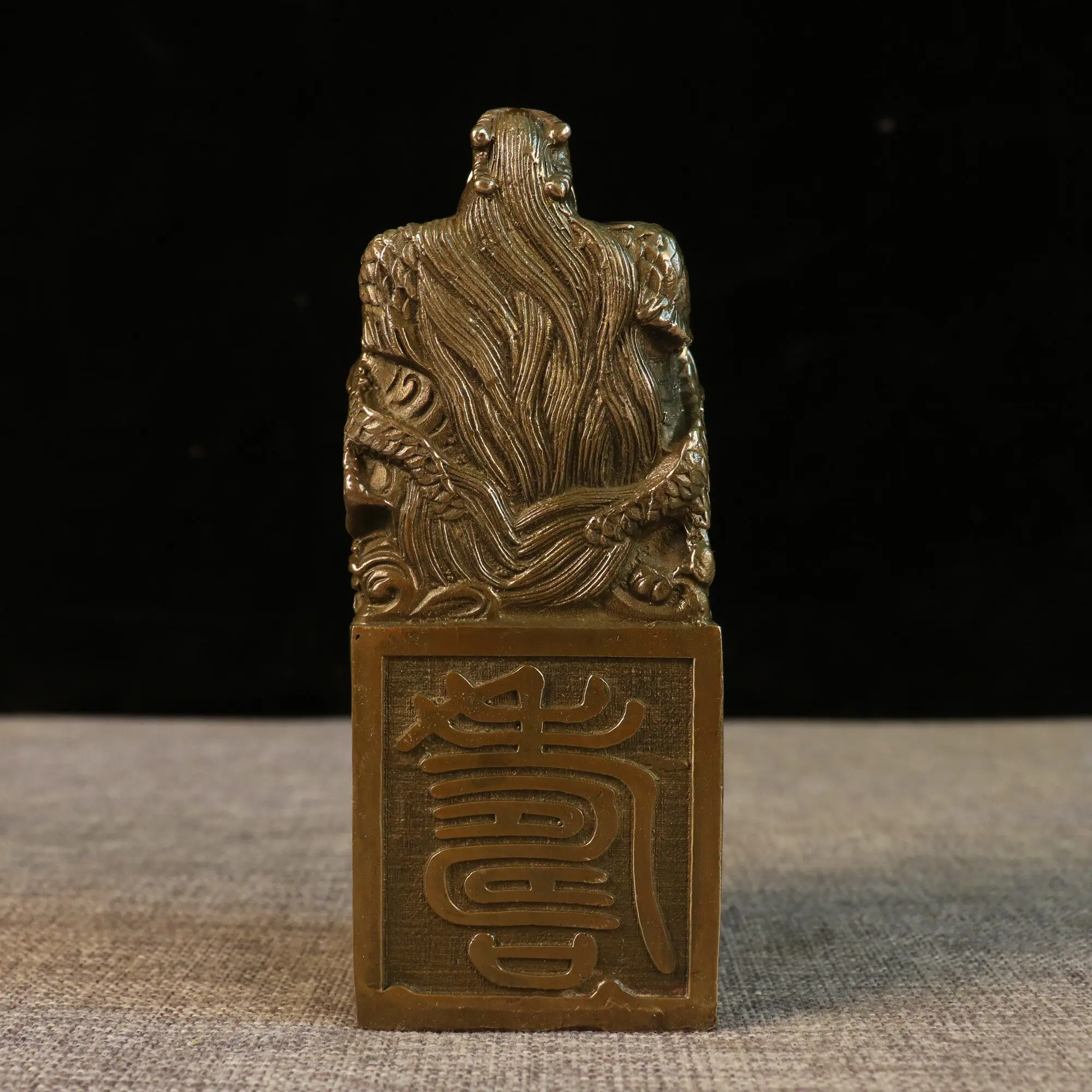

Brass Auspicious Dragon Seal Ornament Elegant Home Office Decor Business Opening Gift