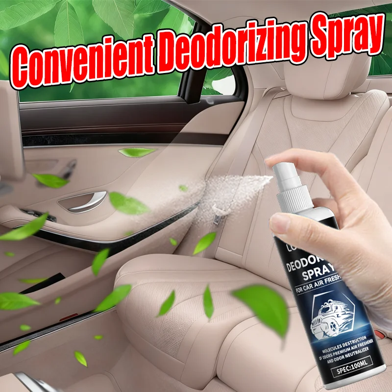 Loorsan Car Deodorizing Spray Smoke Odor Eliminator Air Conditioner Vent Freshener Leather Odor Remover For Auto Interior 100ml