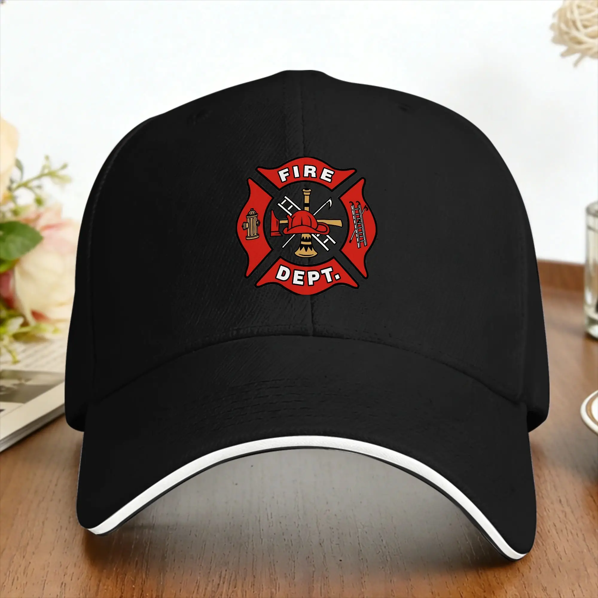 Summer Fire Department Logo Firemen Badge Baseball Cap  Tennis Skate Casual Hip Hop Hats Men Print Sun Snapback Cap