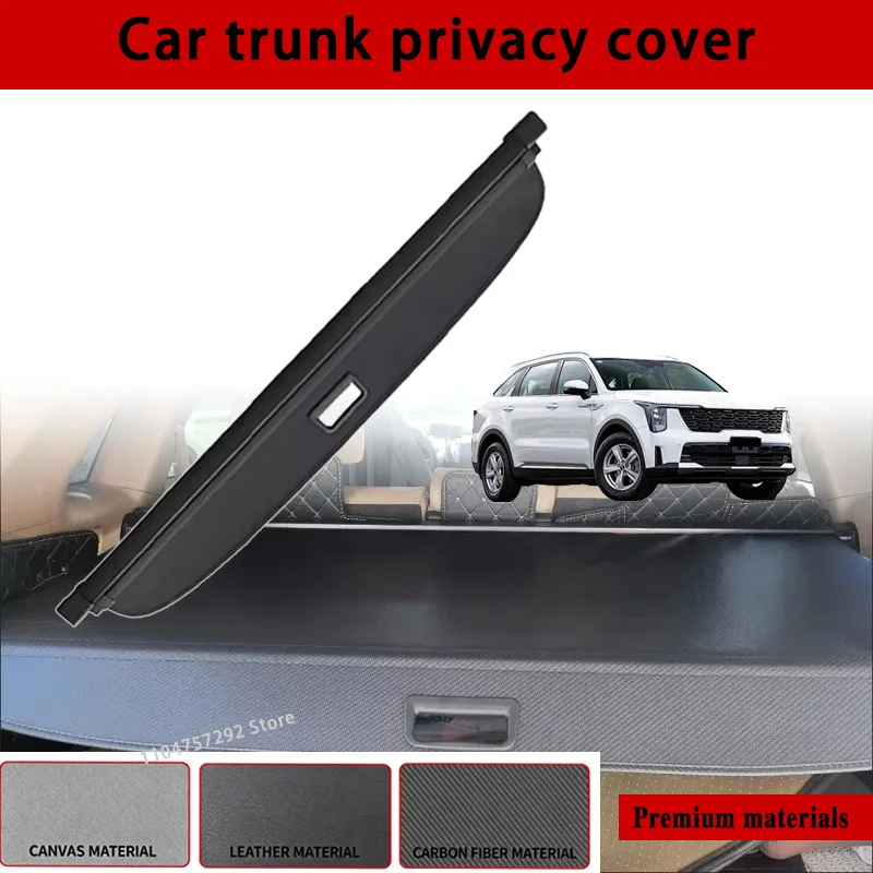 Waterproof Car Cargo Cover for Kia Sorento 2021-2025 Trunk Rear Rack Luggage Storage Shield Auto Trunk Curtain Organizer