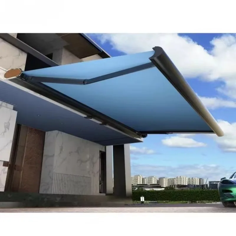 Wholesale Price Motorized Retractable Awning Custom White Aluminum Frame Acrylic Rainproof Design Remote Control Outdoor House