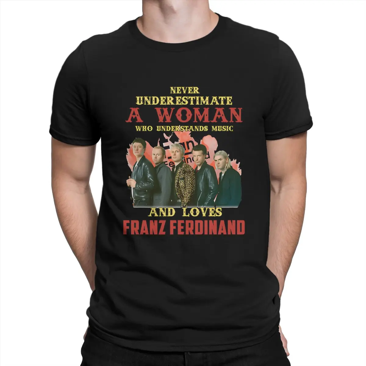 Who Loves FF T-Shirt for Men F-Franz F-Ferdinand Awesome Cotton Tee Shirt O Neck Short Sleeve T Shirt 6XL Clothes