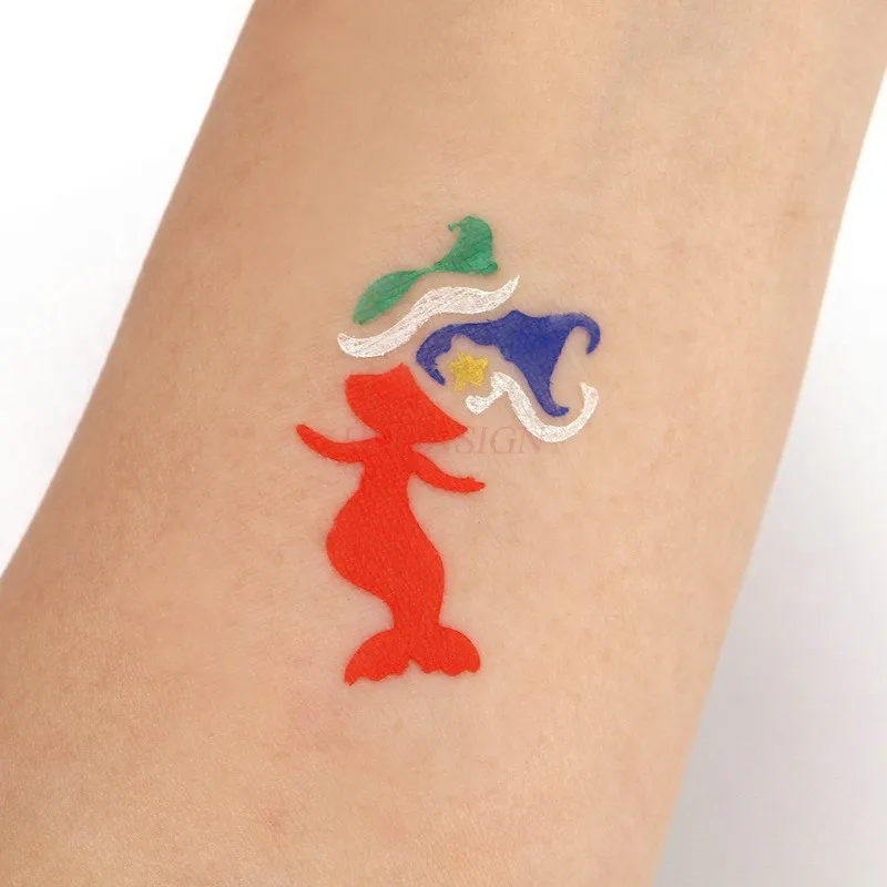 4 stuks gezichtsschilderstickers voor kinderen, holle tattoo-stickersjablonen voor het menselijk lichaam, geschilderde gezichtsstickers, verschillende patronen