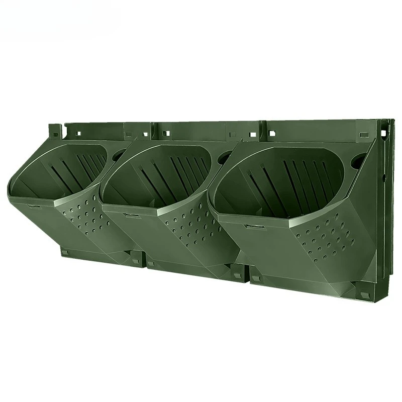 New Wall mounted 3-hole green pot indoor multi-layer stacked vertical flower pot outdoor plant wall layout pots for plants decor