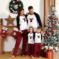 Christmas Deer Print Parent Child Clothing Family Matching Pajamas Sets,  Mom Kid Baby Cartoon Printed Sleepwear Homewear Sets