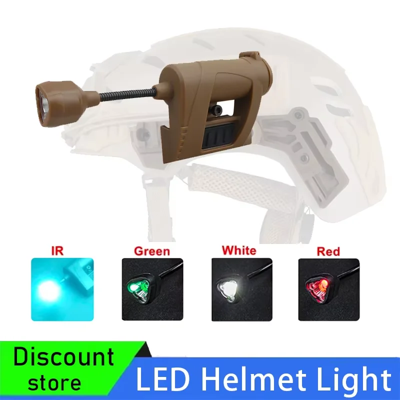 

Тактическая лампа для шлема, фонарик для освещения шлема, зелено-красная ИК-лампа для шлема, светодиодный энергосберегающий фонарик для охотничьего шлема