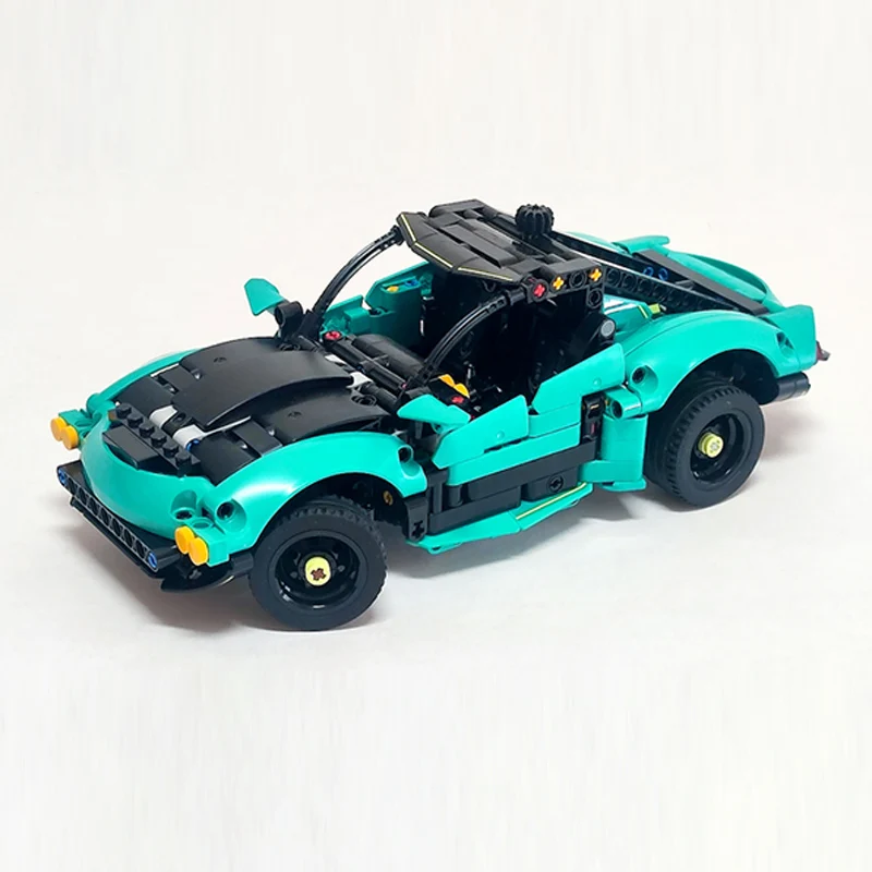 City Car Model MOC Building Bricks Dune Blue Off-Road Vehicle Modular Technology Gifts Holiday Assemble Children Toys Suit