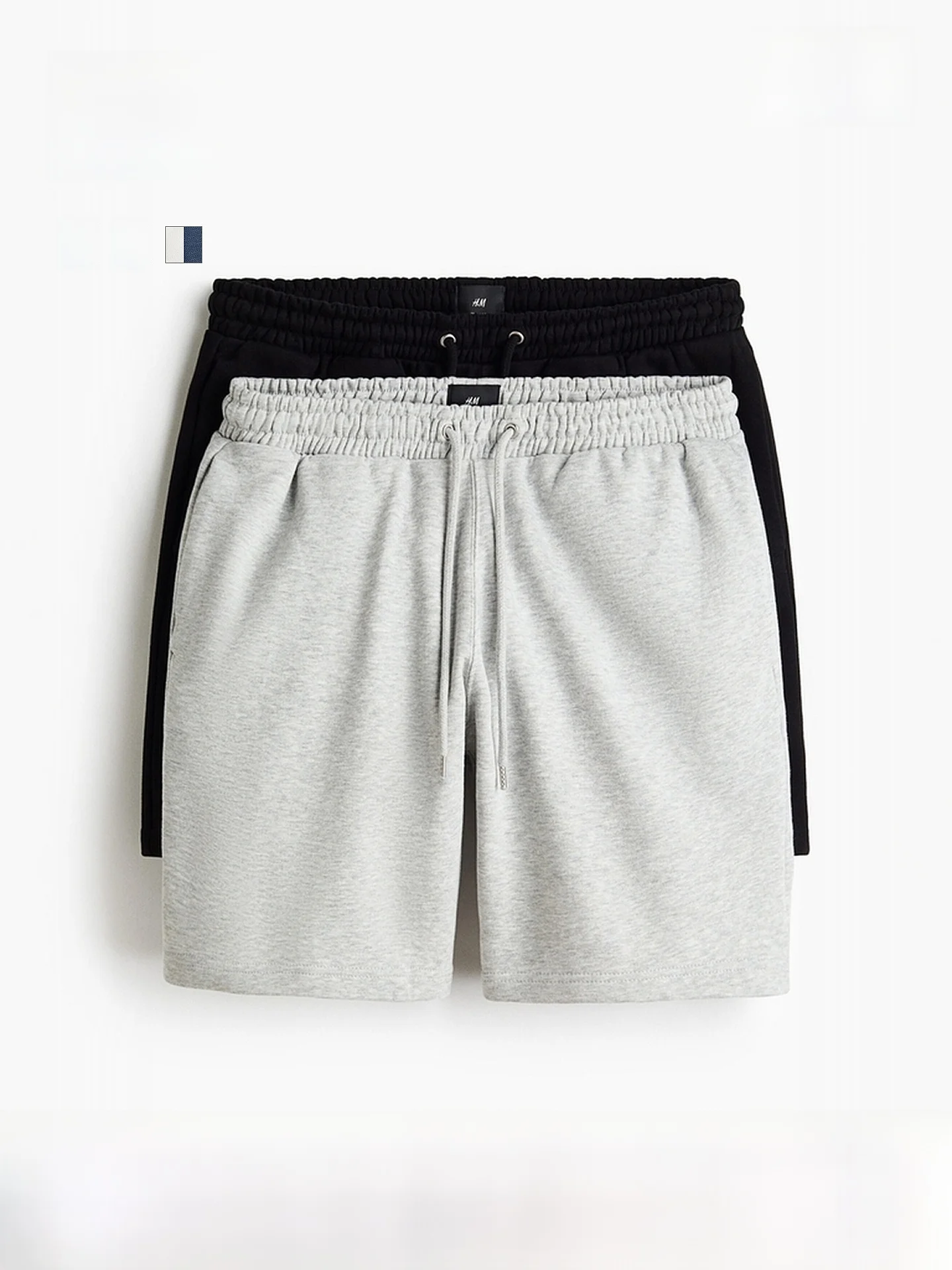 

Spring 2026 New Men's Standard Fit Shorts 2-Pack H&M Cotton Polyester Blend Comfortable Breathable Lightweight Summer Shorts