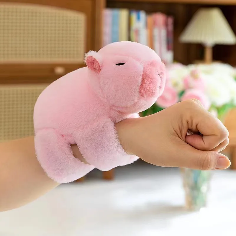 New Kapibala Plush Toy with Tail Simulation Dolphin Plush Bracelet, Animal Backpack Bracelet Gift for Children and Friends