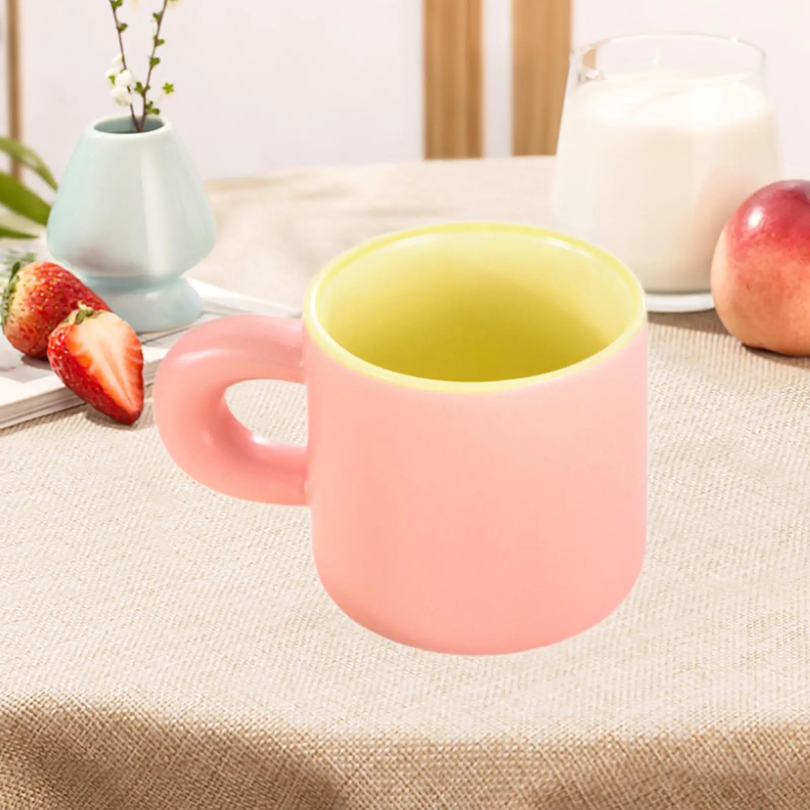 Porcelain Coffee Mug Espresso Mug Minimalist Juice Water Cup Tea Cup Matte Glaze for Wedding Valentine's Day Gift Home Office