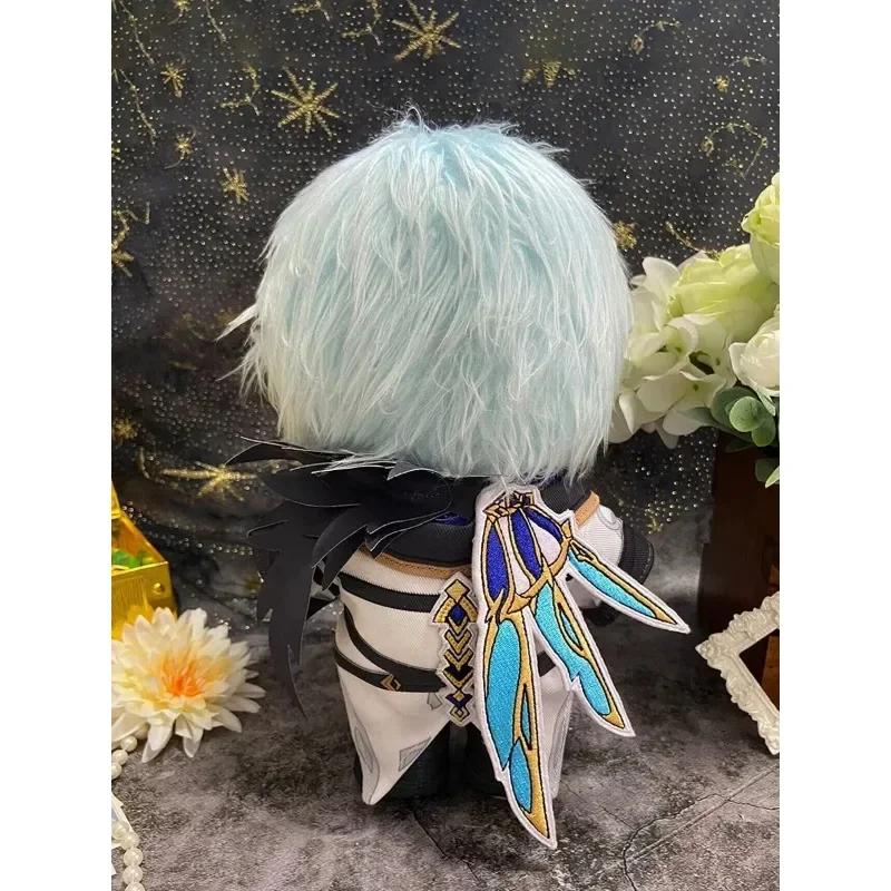Genshi impacto il dottore 20cm bonecos de pelúcia para meninas meninos presentes de aniversário vestir-se boneca de pelúcia com traje brinquedos colecionáveis