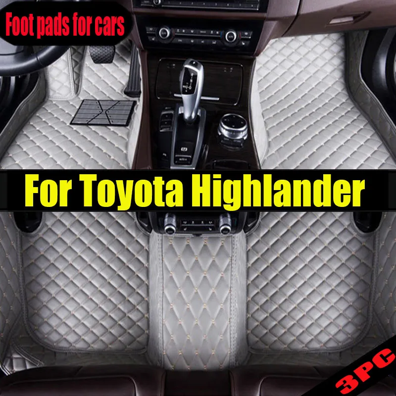 

Car Floor Mats For Toyota Highlander (Hybrid/Petrol)7 Seats 2022 2023 Auto Foot Pads Auto Carpet Cover Interior Accessories