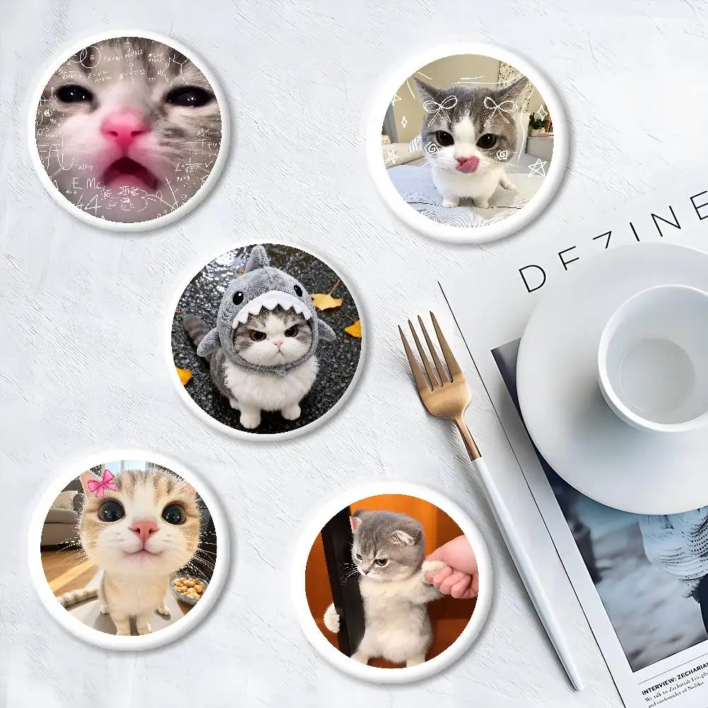 Cat Classic Fashion Badge Peripheral Lapel Pins Tinplate Round Brooch For Shoulder Bag Accessories Souvenir Gifts