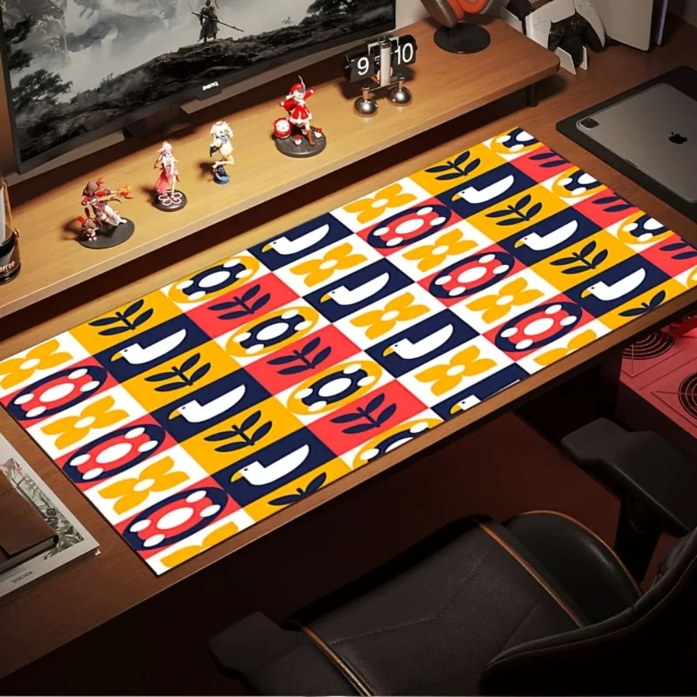 Contrasting color geometric animal and floral pattern durable table mat one piece playmat pk control 1 podkladka pod mysz