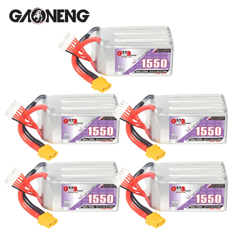 Upgraded 120c GNB 6s 1550mAh 22.8v Lipo Battery For RC Helicopter Quadcopter FPV Racing Drone Spare Parts HV 22.8v Battery