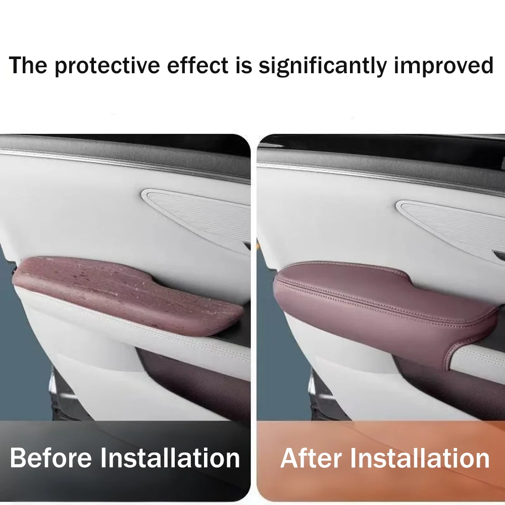 For BYD Seal U Sealion 6 Song Plus DM-i EV 2023~2025 2024 LHD Car Inner Door Handle Leather Protective Cover Interior Accessorie - view 4