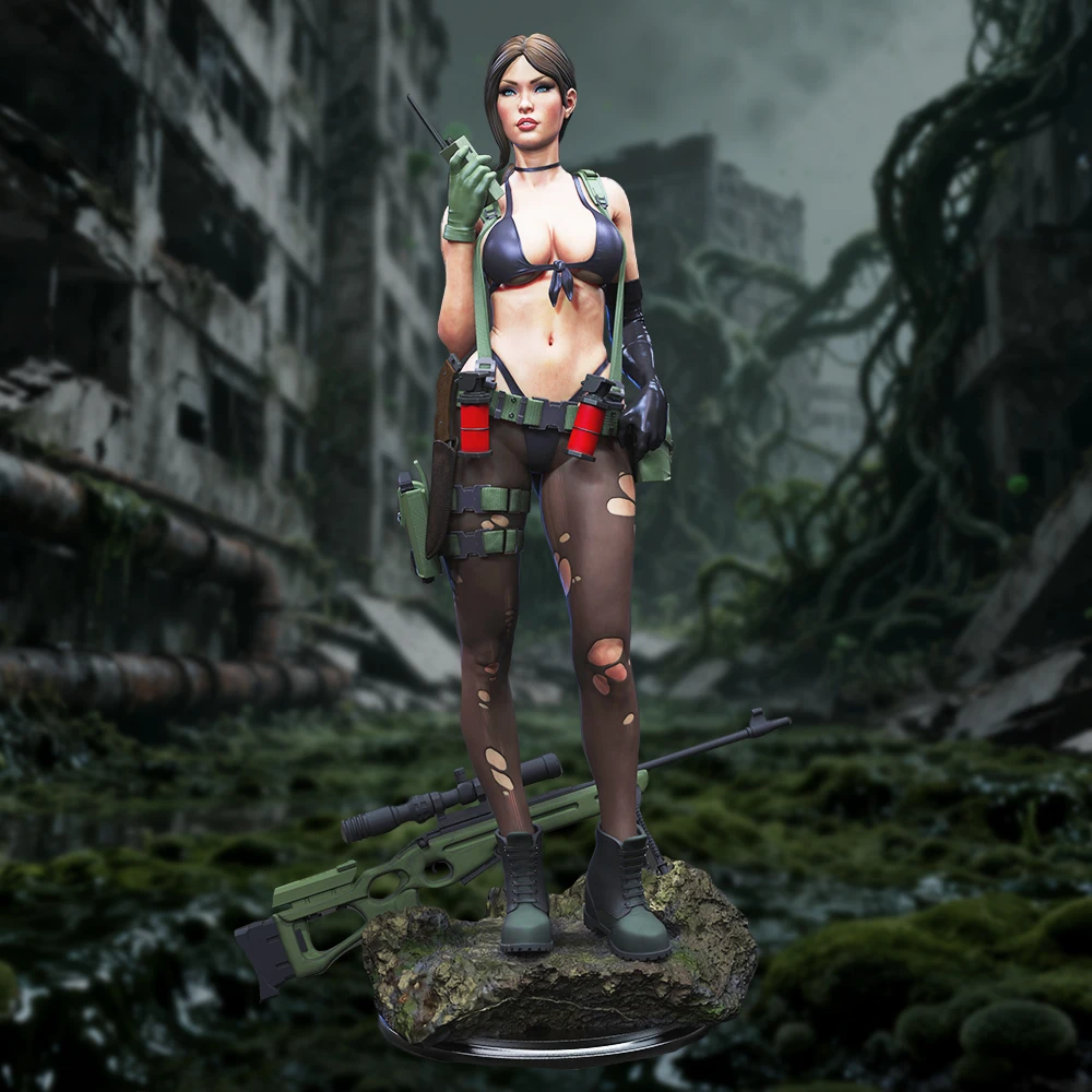

1:16 High-Detail Lyra Voss Figure | 3D Resin Miniature | Unpainted Fighting style Model Kit (A1034)