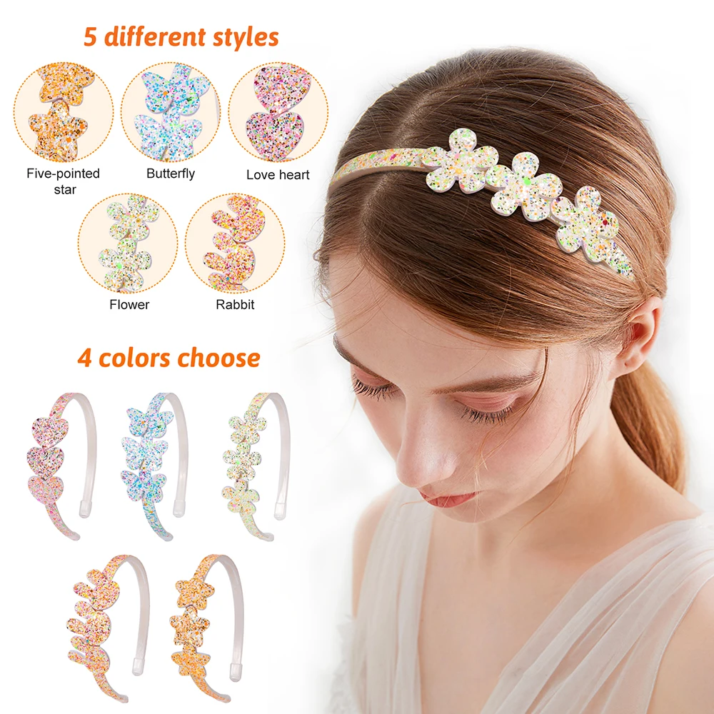 1 Pc Sequins Hair Bands Glow In Dark Shiny Headbands for Girls Kids Princess Hair Decorate Cute Cartoon Hairwear Accessories