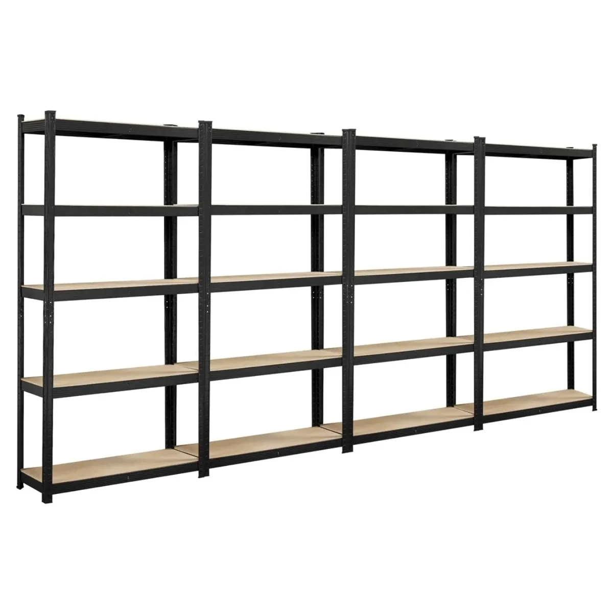 

Alden Design 5-Shelf Boltless & Adjustable Steel Storage Shelf Unit, Black, Holds up to 386 lb Per Shelf, 4 Pack