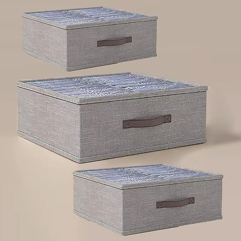 10/16/24 Grids Wardrobe Clothes Storage Organizer With PP Board Cabinet Foldable Drawer Sweater T-Shirt Jeans Storage Boxs