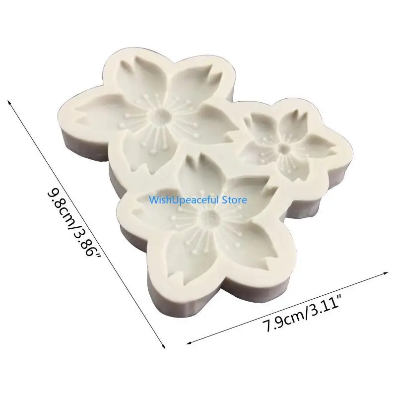 34YA Cherry Flower Silicone Moulds for Baking Fondants Craft Cake Candy Chocolates