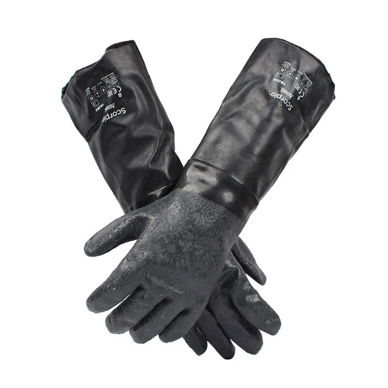 

Hot Sell Chemical acid and alkali resistant barbecue neoprene gloves heat oil and steam resistant barbecue gloves