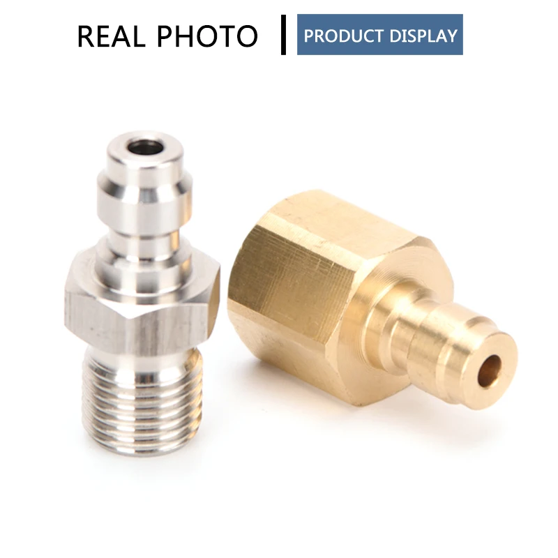 8mm 1/8NPT 퀵 암 플러그 1/8BSPP 수 플러그 커플러 피팅, M10x1 소켓 4500Psi 2 개/세트