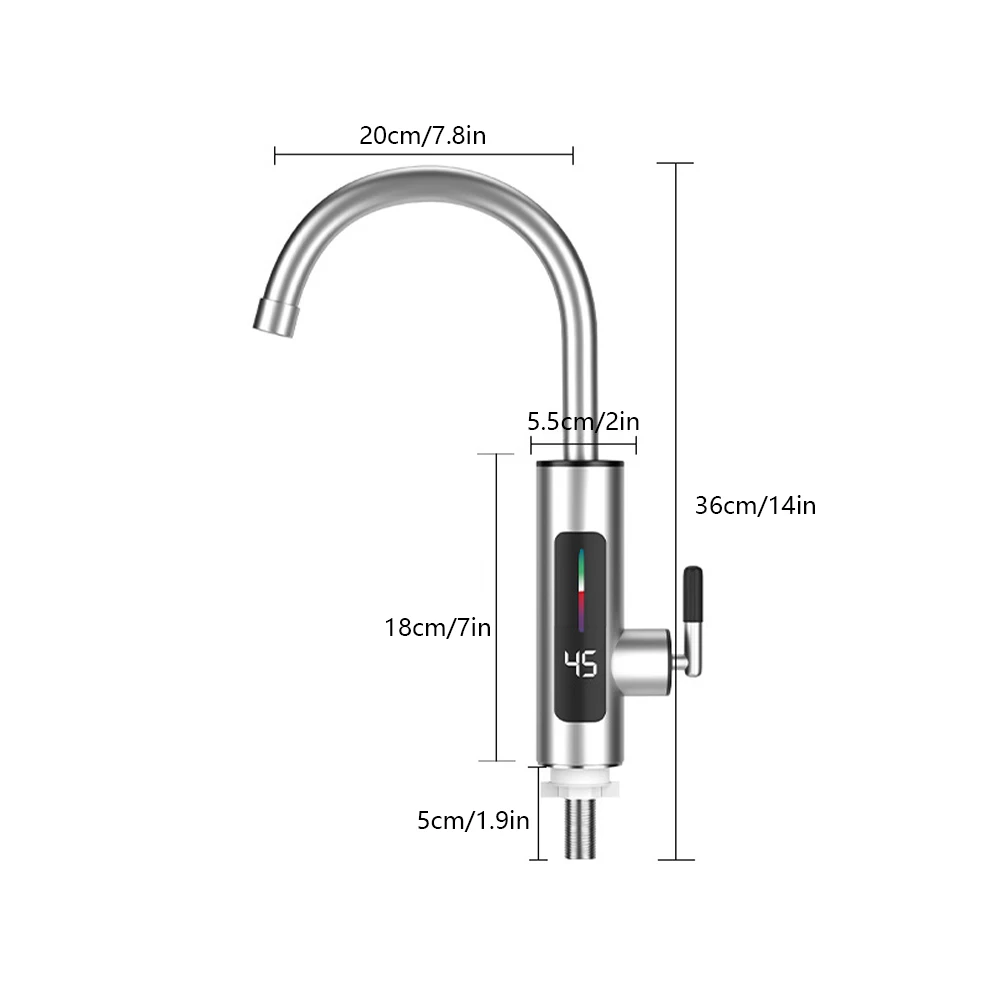 Electric Kitchen Instant Heating Faucet Hot Water Heater Faucet 3000W 220V Water Heater 360 Degree Rotation for Kitchen Bathroom