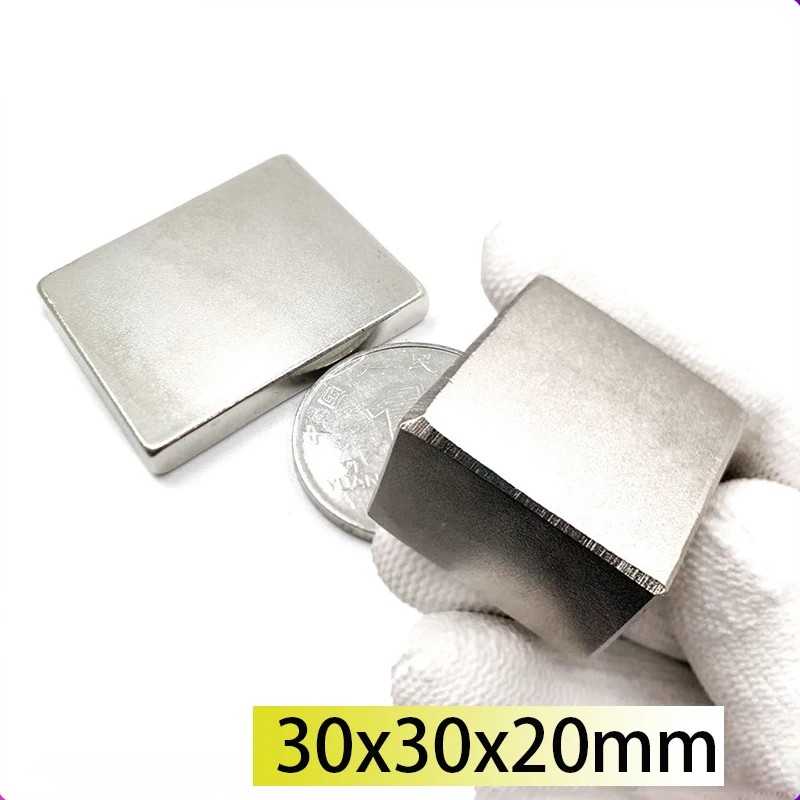 

30x30x20mm Rectangle Square Neodymium Bar 30x30 Block Strong Magnets Rare Earth Magnets Search Magnetic Bar for Toy Glass Ndfeb