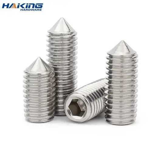 Imagen 2 del producto 10 unids/lote juego de casquillo hexagonal tornillo de punta cónica M2 M2.5 M3 M4 M5 M6 M8 M10 M12 304 acero inoxidable DIN914