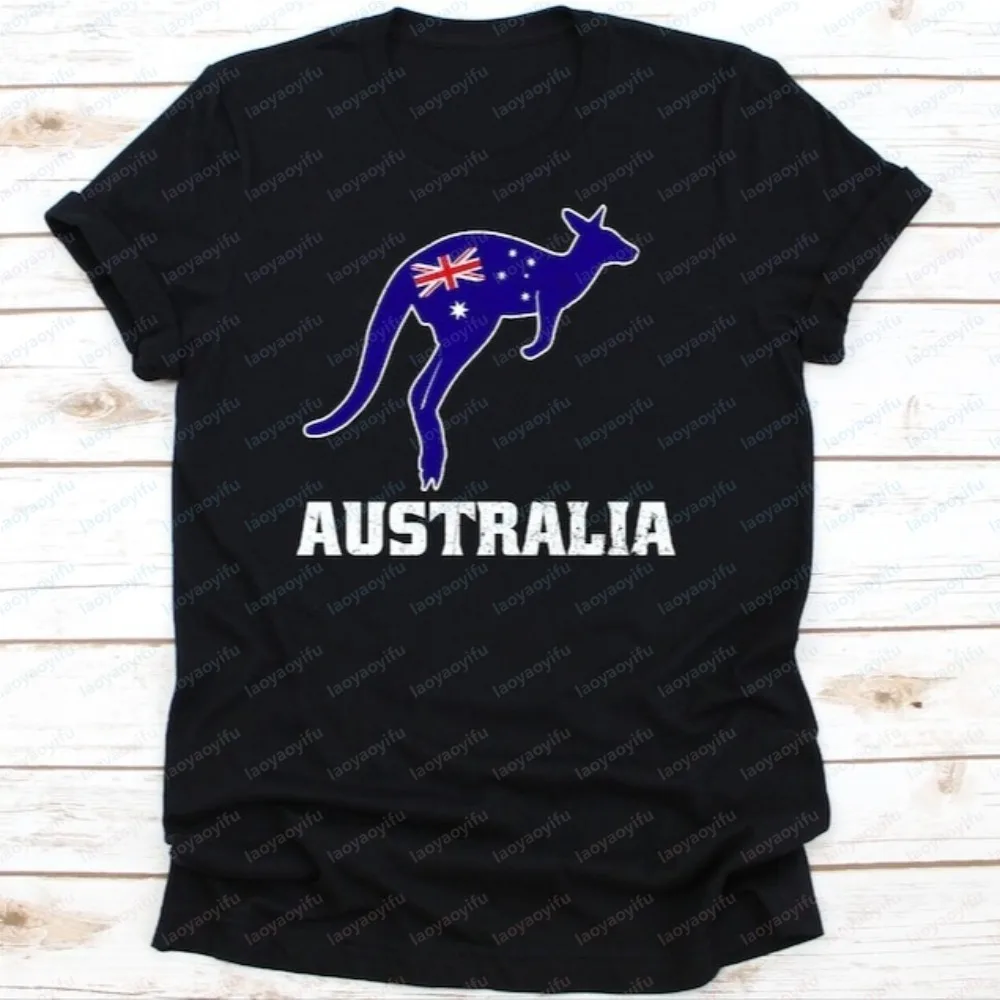 Aussie National Flag Australian Kangaroo Graphic Animal Lover T Shirt Casual Fashion Loose Harajuku Summer Man Women T-shirt