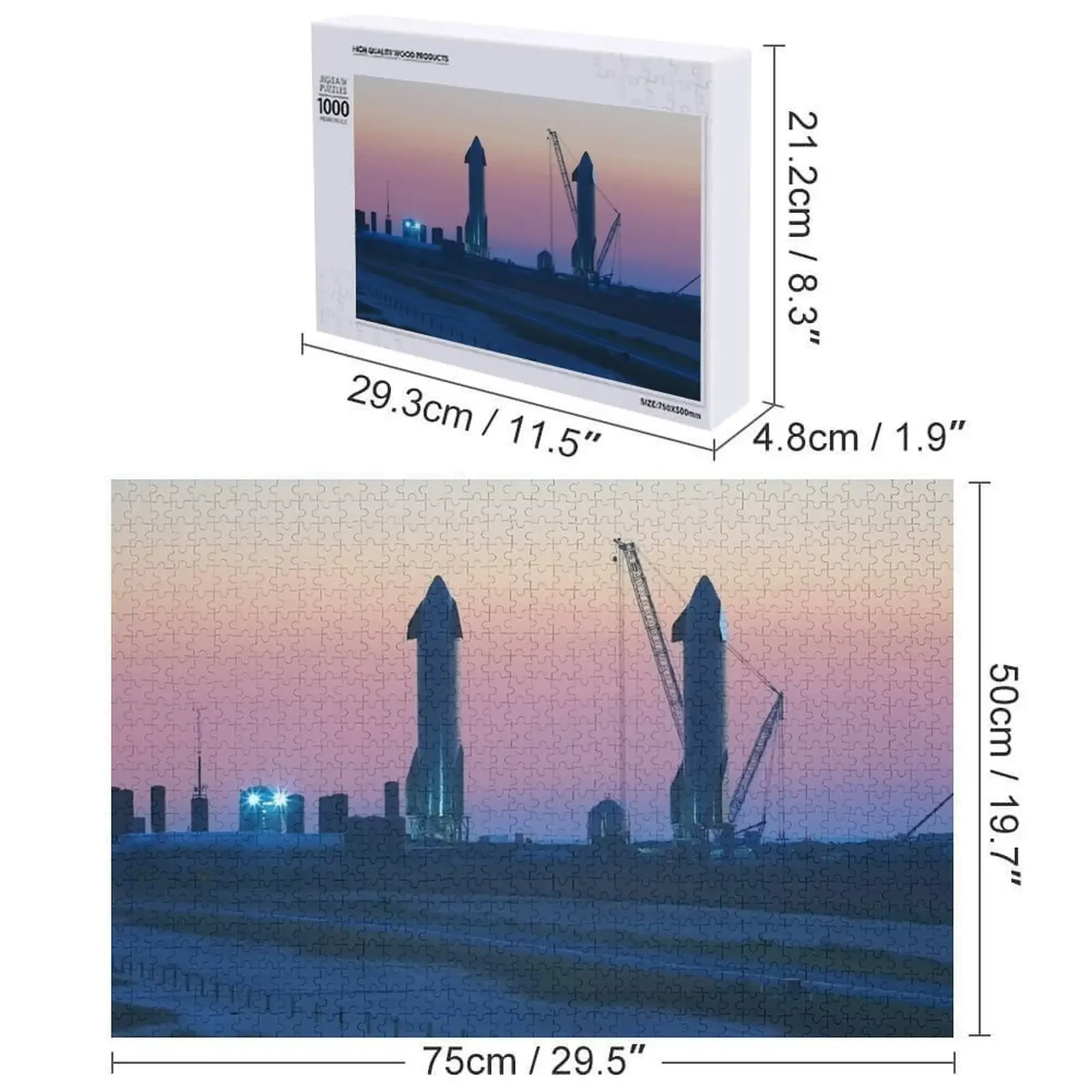 أحجية الصور المقطوعة SpaceX Starship Duo المخصصة للأطفال، لعبة خشبية مخصصة للأطفال #6