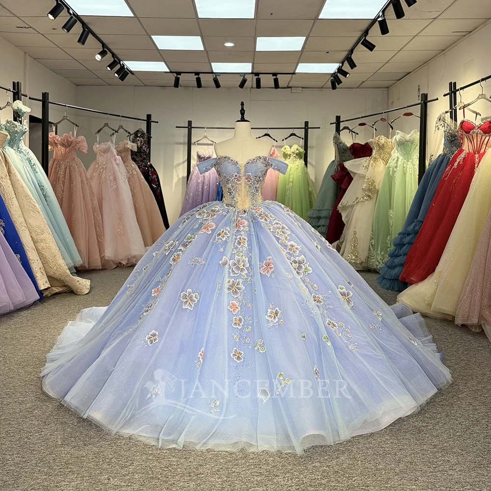 Cap Sleeve 15 Years Old Ball Gown Dress Sequin Scoop Party Dress Lace Up Back Vestidos de 15 Quinceanera Customized Plus Size