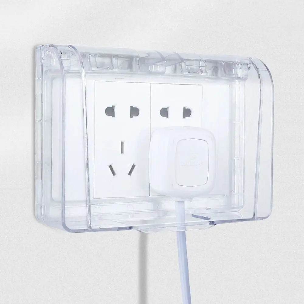 1Pcs Self-Adhesive Wall Socket Waterproof Box Electric Plug Cover Bathroom Wall Switch Protection Cover Socket Splash-Proof Box