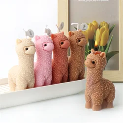 3D Alpaca Aromatherapy Candle Mold DIY Sheep Gypsum Making Animal Resin Decoration Silicone Mold Candle Making Craft