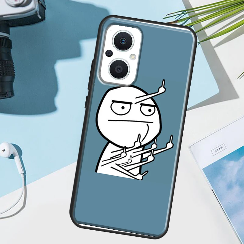 Funny Middle Finger Memes Phone Case For OPPO Reno 13 13F 12 12F 11 8T 7 8 10 Pro OPPO Find X8 Pro X6 X3 X5 Lite Cover
